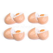 Opaque Resin Cabochons, Imitation Food, Egg, Sandy Brown, 36x51x17mm(CRES-B002-13)