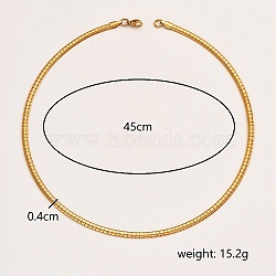 Stainless Steel Collar Necklace, Rigid Choker Necklaces, Golden, 17.72 inch(45cm)(QV1917-4)