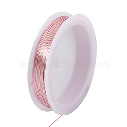 Copper Wire, Round, for Jewelry Making, Pink, 26 Gauge, 0.4mm, about 124.67 Feet(38m)/Roll(CWIR-TAC0002-01B-PI)