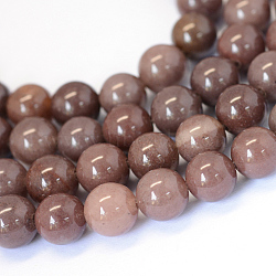 Natural Purple Aventurine Round Bead Strands, 8~8.5mm, Hole: 1mm, about 47pcs/strand, 15.5 inch(X-G-E334-8mm-21)