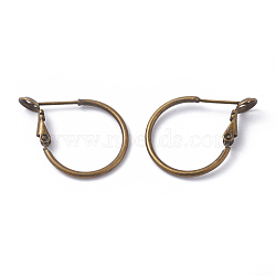 Brass Hoop Earrings, Ring, Antique Bronze, 20x1.5mm, Pin: 0.6mm(KK-I665-26A-AB)