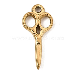 304 Stainless Steel Pendants, Scissor Charms, Ion Plating(IP), Real 18K Gold Plated, 24.5x11x2.5mm, Hole: 1.9mm(SA-CBA0563-24G)