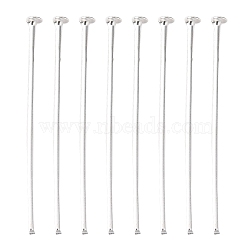 Iron Flat Head Pins, Silver Color Plated, Cadmium Free & Lead Free, 30x0.75~0.8mm, about 673pcs/100g(X-HPS3.0cm)