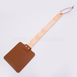 PU Leather Flyswatter, with Cottonwwod Handle, Saddle Brown, 57x11x0.35~0.95cm(AJEW-WH0017-79A)