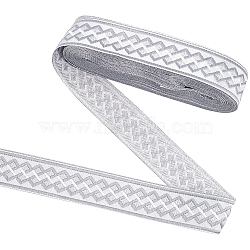 12.5M Polyester Jacquard Rhombus Ribbon, for Sewing Decoration, Light Grey, 1-1/4 inch(33mm), about 13.67 Yards(12.5m)/Bag(OCOR-FG0002-15)