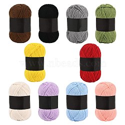 10 Skeins 10 Colors Light Polyester DK Yarn, Knitting Crochet Thread, Mixed Color, 45g/skein, about 70m/skein, 1 skein/color(YCOR-SZ0001-03A)