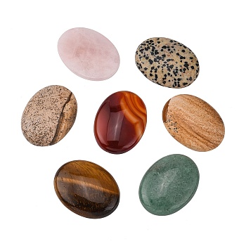 Natural & Synthetic Mixed Stone Cabochons, Oval, Mixed Stone, 40x30x8mm