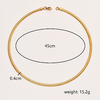 Stainless Steel Collar Necklace, Rigid Choker Necklaces, Golden, 17.72 inch(45cm)