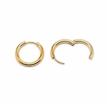 304 Stainless Steel Huggie Hoop Earrings, Simple Hinged Earrings for Women, Golden, 10 Gauge, 19x2.5mm, Pin: 1mm