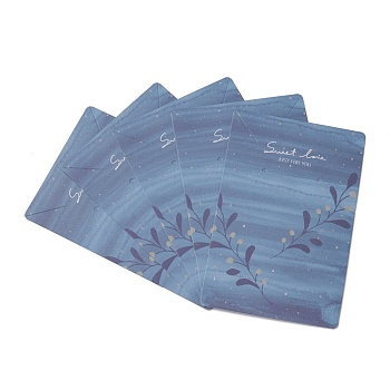 Coated Paper Bracelet Display Cards, Rectangle, Leaf Pattern, 9.1x6x0.04cm