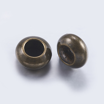 Brass Beads, Rondelle, Antique Bronze, 6x3mm, Hole: 3mm
