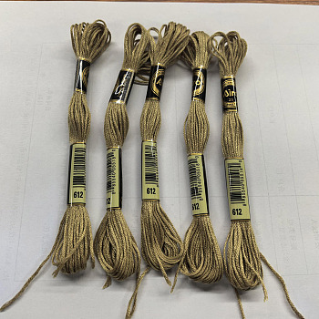 Polyester Embroidery Floss, Cross Stitch Threads, Dark Khaki, 1mm, about 8.75 Yards(8m)/Bundle