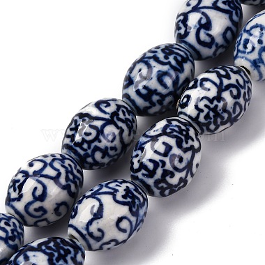 Handmade Blue and White Porcelain Beads(PORC-I027-16D)-1