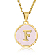 Natural Shell Initial Letter Pendant Necklace(LE4192-4)-1