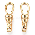 Brass Lobster Claw Clasps, for Jewelry Making, Real 18K Gold Plated, 26.5x8x7mm, Hole: 2.2x1.8mm(X-KK-N254-21G)