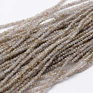 Faceted Rondelle Half Rainbow Plated Electroplate Glass Beads Strands, Gainsboro, 2.8~3x2mm, Hole: 0.8mm, about 200pcs/strand, 15.1 inch(EGLA-M006-2mm-B01)