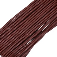 Leather Beading Cord, Cowhide Leather, DIY Jewelry Making Material for Leather Wrap Bracelet, Chocolate, 3mm(X-WL-A002-2)