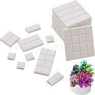 12Pcs Ceramic Coral Frag Tiles, Aquarium Coral Rack Support Bracket, Square Base, Also as Heat Diffuser Sheet, White, 50x50x5mm(FIND-CA0004-99)