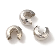 Brass Beads, Cadmium Free & Lead Free, Flat Round, Platinum, 9x10x5.5mm, Hole: 4.5mm(KK-M285-33P)