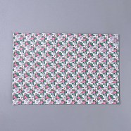 PU Leather Fabric, Garment Accessories, for DIY Crafts, Flamingo and Monstera Leaf Pattern, Colorful, 30x20x0.1cm(AJEW-WH0148-15F)