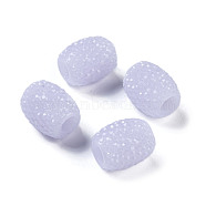 Opaque Resin European Jelly Colored Beads, Large Hole Barrel Beads, Bucket Shaped, Lavender, 15x12.5mm, Hole: 5mm(RESI-B025-02A-14)