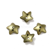 Ion Plating(IP) 304 Stainless Steel Flower Bead Cap, Flower, 5-Petal, Antique Bronze, 7x7.5x2mm, Hole: 0.8mm(STAS-G127-05AB)
