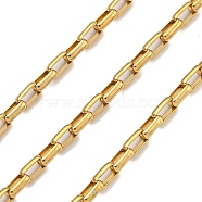 Ion Plating(IP) 304 Stainless Steel Rectangle Link Chains, Unwelded, with Spool, Golden, 3.5x2x1mm(CHS-G038-03G)