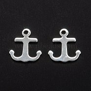 201 Stainless Steel Charms, Anchor, Silver, 12x11x0.7~0.8mm, Hole: 1.4mm(STAS-F192-035S)