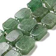 Natural Green Strawberry Quartz Beads Strands, with Seed Beads, Rectangle, 12~17.5x9.5~13x5~7.5mm, Hole: 1mm, about 25~26pcs/strand, 15.94''~16.14''(40.5~41cm)(G-Z043-A05-01)