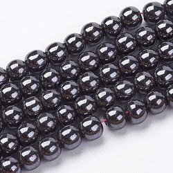 Non-Magnetic Synthetic Hematite Beads Strands, Round, 6mm, Hole: 1.5mm, about 68~72pcs/strand(G-H1624-6mm-1)