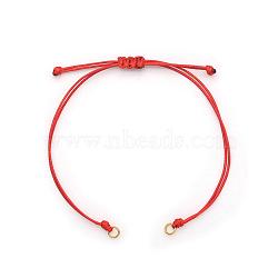 Braided Waxed Cord for DIY Bracelet Making, with 304 Stainless Steel Loop, Golden, Single Length: about 13~14cm(STAS-N090-JA708-2)