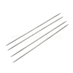 Stainless Steel Double Pointed Knitting Needles(DPNS), Stainless Steel Color, 240x3.5mm, about 4pcs/bag(TOOL-R044-240x3.5mm)