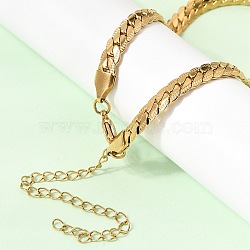 Unisex 304 Stainless Steel Curb Chain Necklaces, Ion Plating(IP), Real 18K Gold Plated, 11.06 inch(28.1cm)(NJEW-K305-19G)