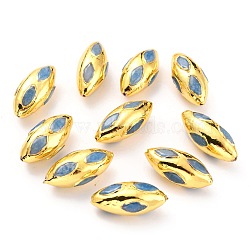 Natural Quartz Beads, with Golden Brass Findings, Dyed, Oval, Sky Blue, 27~31x12~13x12~13mm, Hole: 1mm(G-B011-10G-A)