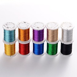 Mixed Color Filigree Wire, 0.2mm, about 20yards/roll, 10roll/batch(CWMC001)