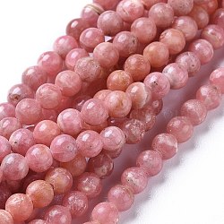 Natural Argentina Rhodochrosite Beads Strands, Round, 5mm, Hole: 0.9mm, about 81pcs/strand, 16.14 inches(41cm)(G-Z013-01)