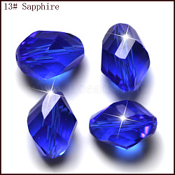 Imitation Austrian Crystal Beads, Grade AAA, Faceted, Bicone, Blue, 8x10.5mm, Hole: 0.9~1mm(SWAR-F077-11x8mm-13)