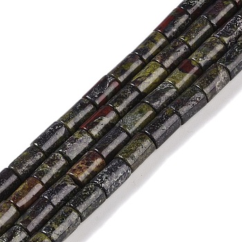 Natural Dragon Blood Beads Strands, Column, 7.5~8.5x5~6mm, Hole: 1mm, about 45~46pcs/strand, 14.69~15.04 inch(37.3~38.2cm)