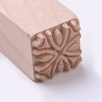 DIY Scrapbook, Wooden Stamps, Square with Cross Pattern, BurlyWood, 49.5~50.5x19.5~20.5x19.5~20.5mm