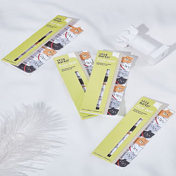 4Pcs Paper Pad Sticky Notes, Sticker Index Tabs, Animal Shape, Cat Shape, Colorful, 125x50x4.5mm, 4pcs/set