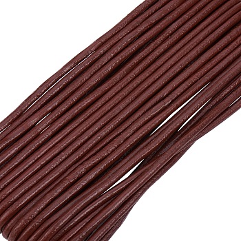 Leather Beading Cord, Cowhide Leather, DIY Jewelry Making Material for Leather Wrap Bracelet, Chocolate, 3mm