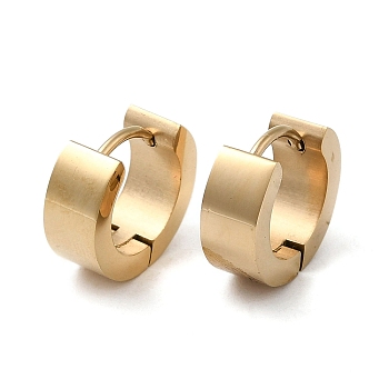 304 Stainless Steel Hoop Earrings, Chunky Earrings for Women, Real 18K Gold Plated, 13x5x13.5mm