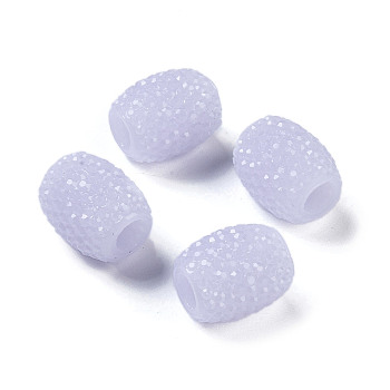 Opaque Resin European Jelly Colored Beads, Large Hole Barrel Beads, Bucket Shaped, Lavender, 15x12.5mm, Hole: 5mm