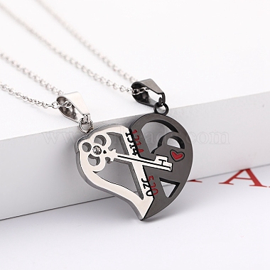 2Pcs 2 Style Word 1314 520 Couple Necklaces Set(VALE-PW0001-011EB)-4