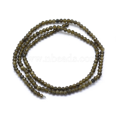 collier de perles d'obsidienne dor&eacute;e naturelle(X-G-E411-34-3mm)-2