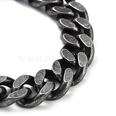 304 Stainless Steel Dragon Head Design Cuban Link Chains Bracelets for Men & Women(BJEW-D031-19B)-3
