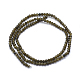 collier de perles d'obsidienne dor&eacute;e naturelle(X-G-E411-34-3mm)-2