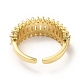 Brass Cubic Zirconia Cuff Ring(KK-H433-02G)-2