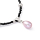 Ожерелье с подвеской из натурального жемчуга и цепочками из стеклянных бусин(NJEW-M201-01B)-2
