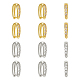 12Pcs 2 Colors Brass Micro Pave Clear Cubic Zirconia Snap on Bails(ZIRC-NB0002-08)-2